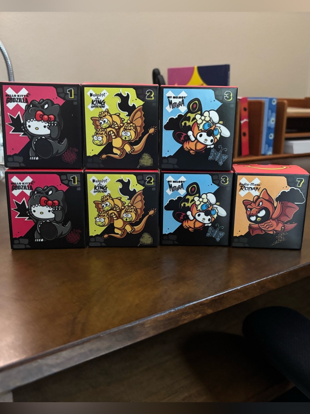 Hello Kitty x Godzilla Happy Meal Toys BUNDLE of 7 New in Boxes